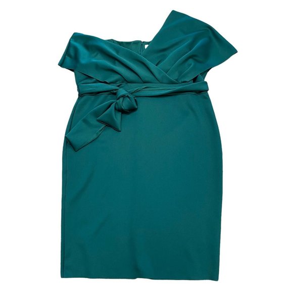 NWT ASOS DESIGN Curve Green Fallen Shoulder Midi Pencil Dress US Size 24 Plus - Picture 5 of 8
